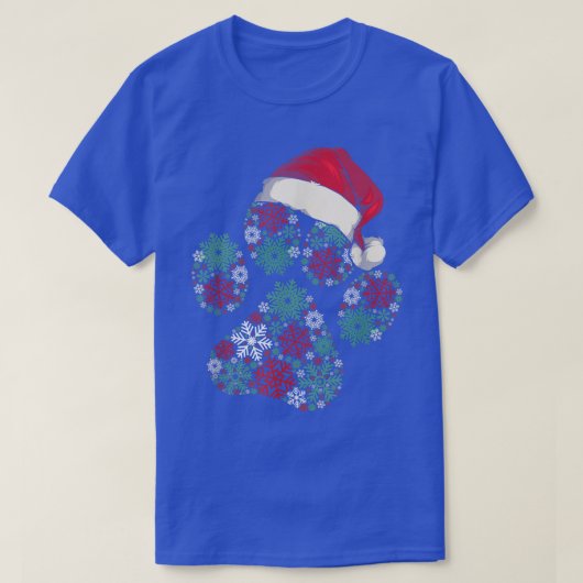 Merry Kersthond werpt lights Santa Hat Snowflak T-shirt (Design voorkant)