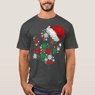 Merry Kersthond werpt lights Santa Hat Snowflak T-shirt