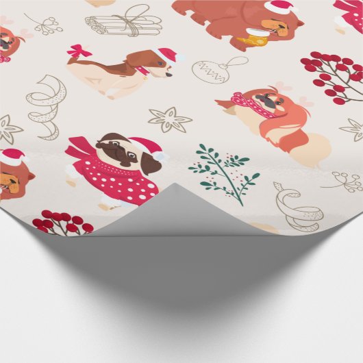 Merry Kersthonden Cadeaupapier (Hoek)