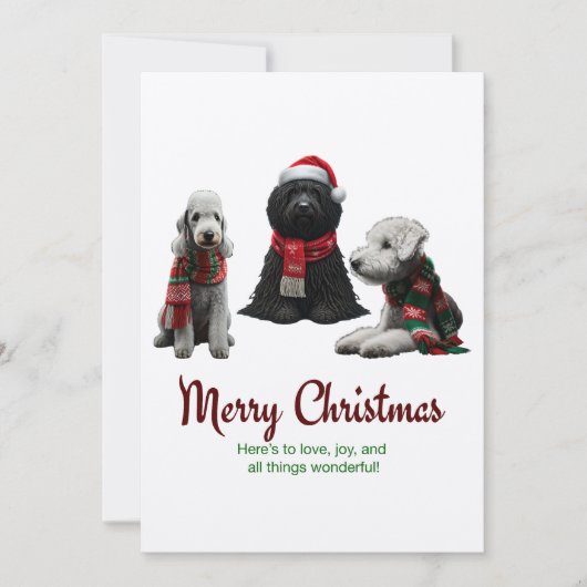 Merry Kersthonden Feestdagenkaart (Voorkant)