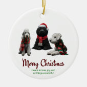 Merry Kersthonden Keramisch Ornament (Voorkant)