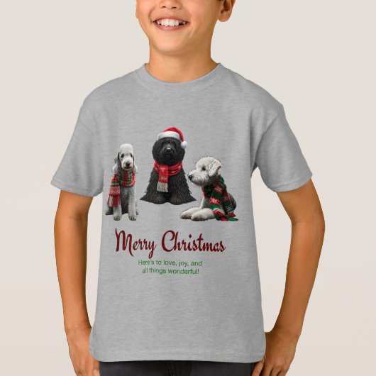 Merry Kersthonden T-shirt (Voorkant)