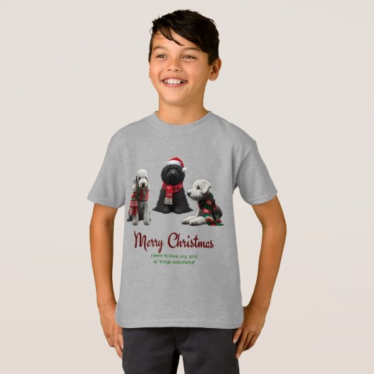 Merry Kersthonden T-shirt (Voorkant volledig)