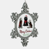 Merry Kersthonden Tin Sneeuwvlok Ornament (Links)