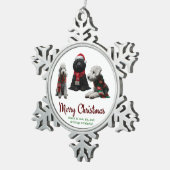 Merry Kersthonden Tin Sneeuwvlok Ornament (Rechts)