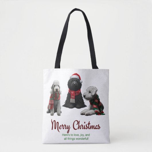 Merry Kersthonden Tote Bag (Voorkant)