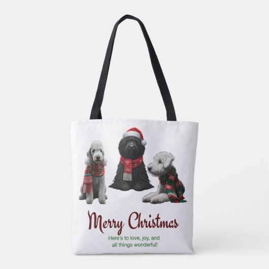Merry Kersthonden Tote Bag (Achterkant)