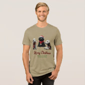 Merry Kersthonden Tri-Blend Shirt (Voorkant volledig)