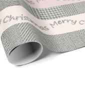 Merry-kersthoundstooth Pattern, Stripes Cadeaupapier (Rol Hoek)