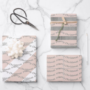 Merry-kersthoundstooth Pattern, Stripes Inpakpapier Vel