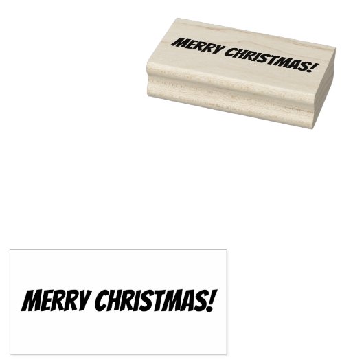 Merry Kersthout Rubber Stempel (Gestempeld)
