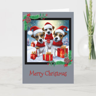 Merry KerstJack Russell Terrier Wenskaart Bedankkaart