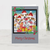 Merry KerstJack Russell Terrier Wenskaart Bedankkaart (Voorkant)