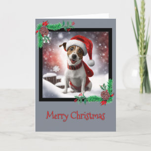 Merry KerstJack Russell Terrier Wenskaart Bedankkaart