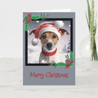 Merry KerstJack Russell Terrier Wenskaart Bedankkaart