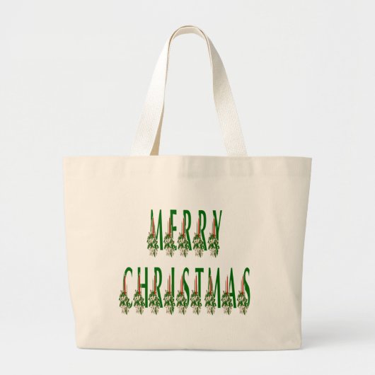 Merry Kerstkaarle Font Grote Tote Bag (Voorkant)