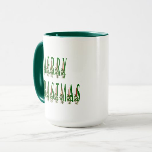 Merry Kerstkaarle Font Mok (Voorkant links)