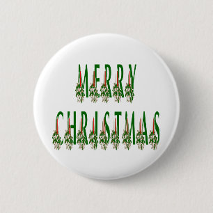 Merry Kerstkaarle Font Ronde Button 5,7 Cm