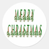 Merry Kerstkaarle Font Ronde Sticker (Voorkant)