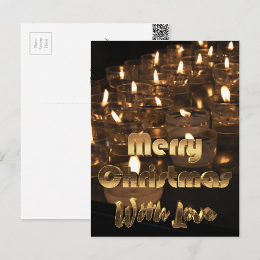 Merry Kerstkaarles Gold Typografie Feestdagenkaart (Voorkant / Achterkant)