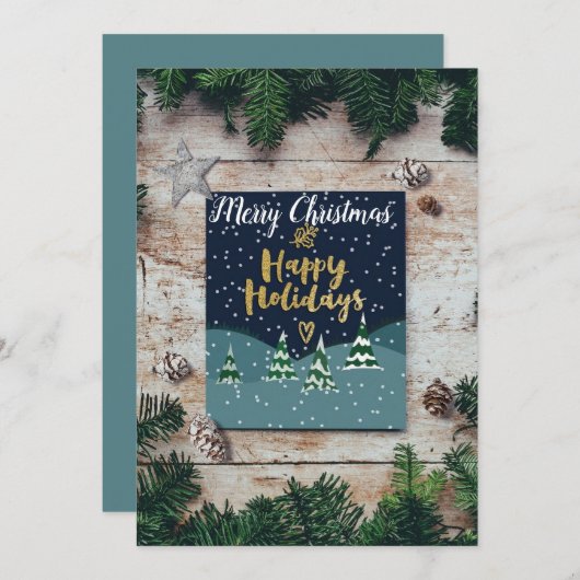 Merry kerstkaart (Voorkant / Achterkant)