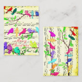 Merry kerstkaart Colorful Musical Birds Song Notitiekaartje (Voorkant / Achterkant)