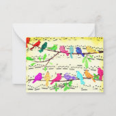 Merry kerstkaart Colorful Musical Birds Song Notitiekaartje (Achterkant)