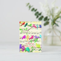 Merry kerstkaart Colorful Musical Birds Song