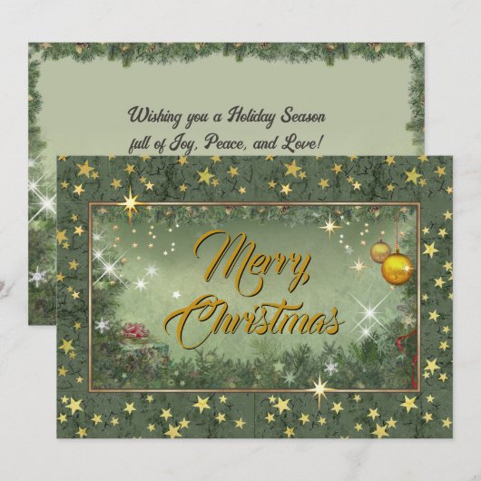 Merry-kerstkaart 🎄 feestdagenkaart (Voorkant / Achterkant)