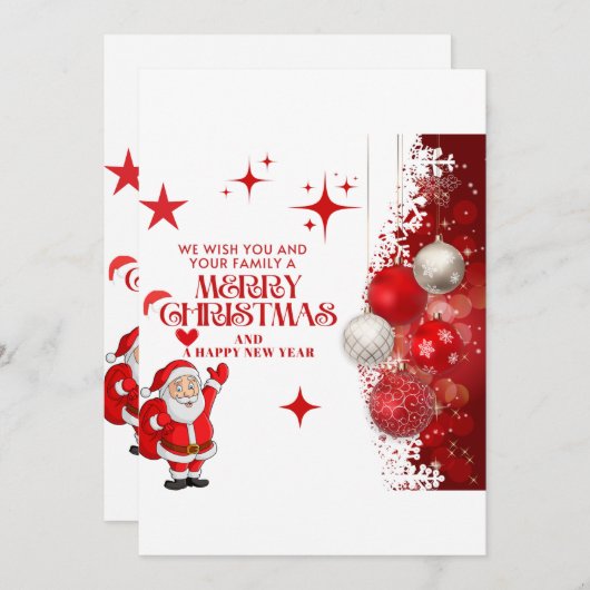 Merry kerstkaart kaart (Voorkant / Achterkant)