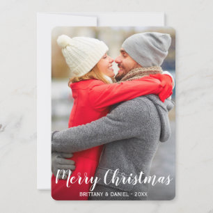 Merry-kerstkaart met paar foto-kaart LR Feestdagenkaart