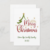 Merry kerstkaart White (Voorkant / Achterkant)