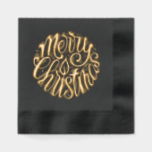 Merry Kerstkalligrafie Folie Servetten (Voorkant)