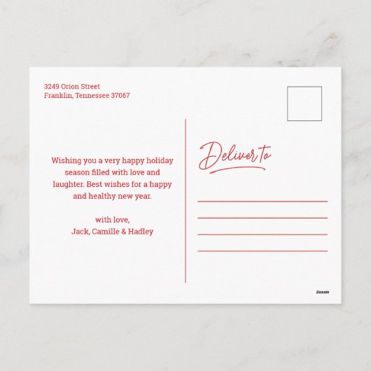 Merry Kerstkalligrafie Foto Feestdagenkaart (Achterkant)