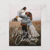 Merry Kerstkalligrafie Foto Feestdagenkaart (Voorkant)