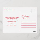 Merry Kerstkalligrafie Foto Folie Feestdagen Briefkaart (Achterkant)