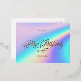 Merry Kerstkalligrafie Holographic Folie Feestdagen Briefkaart