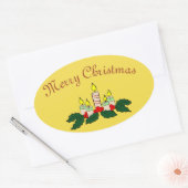 Merry Kerstkandle Oval Sticker (Envelop)