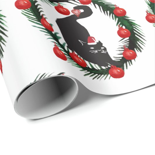 Merry kerstkat Lovers Cadeaupapier (Rol Hoek)