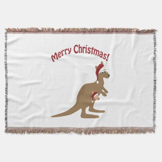 Merry Kerstkerkangaroos Deken (Voorkant)
