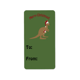 Merry Kerstkerkangaroos Etiket