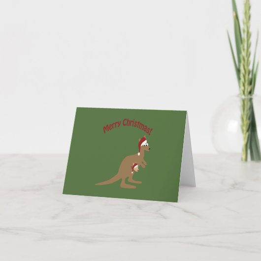 Merry Kerstkerkangaroos Feestdagen Kaart (Voorkant)