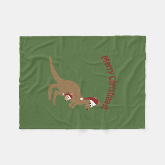 Merry Kerstkerkangaroos Fleece Deken (Voorkant (Horizontaal))