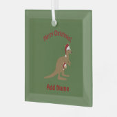 Merry Kerstkerkangaroos Glas Ornament (Voorkant links)