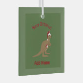 Merry Kerstkerkangaroos Glas Ornament (Voorkant Rechts)