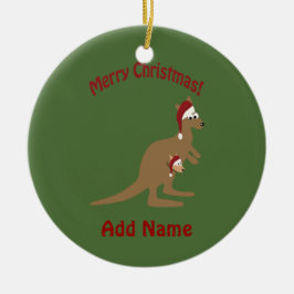 Merry Kerstkerkangaroos Keramisch Ornament