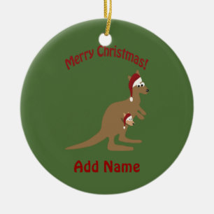 Merry Kerstkerkangaroos Keramisch Ornament