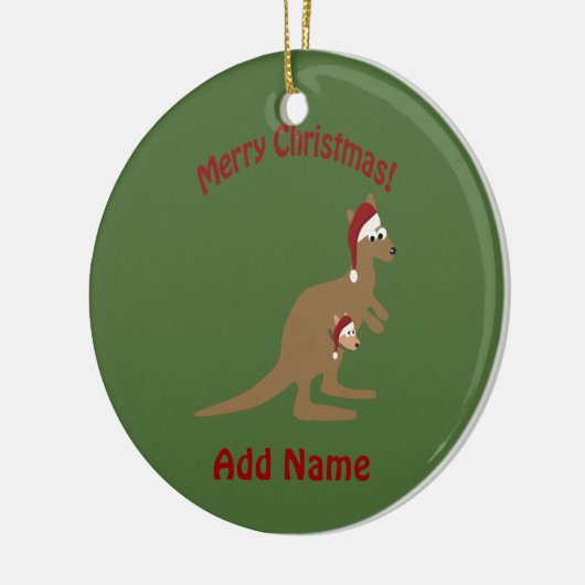 Merry Kerstkerkangaroos Keramisch Ornament (Links)