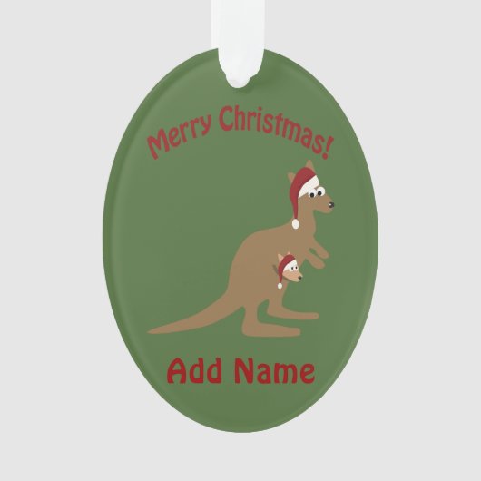 Merry Kerstkerkangaroos Ornament (voorkant)