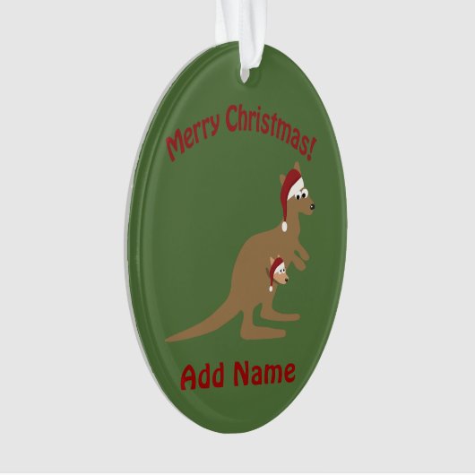 Merry Kerstkerkangaroos Ornament (voorkant)